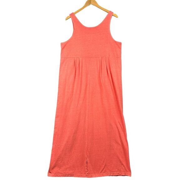 VTG Zip Code Maxi Dress Womens Sz Large Orange Sleeveless Embroidered Beach USA - Picture 6 of 10